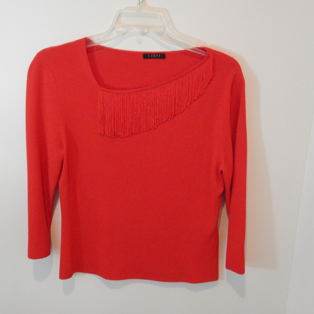 Cyrus Red Fringe Blouse